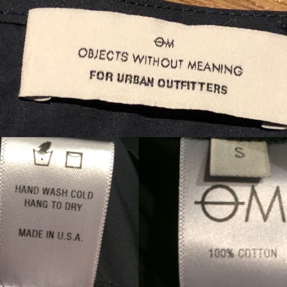 NWT OBJECTS WITHOUT MEANING URBAN OUTFITTERS DROP-WAIST MIDI DRESS S NAVY BLUE - Picture 12 of 12